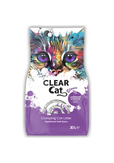 Clear Cat Blanco Lavanta Bentonit Kedi Kumu 20 L