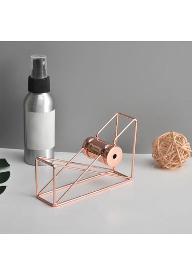 Jeemson Gümüşleme Metal Delikli Tasarımli Teyp Kesici, Yükseltilmiş Rulmanlı, Ofis Ve Okul Kullanıma Uygun, Gül Altın Rengi 1 Adet