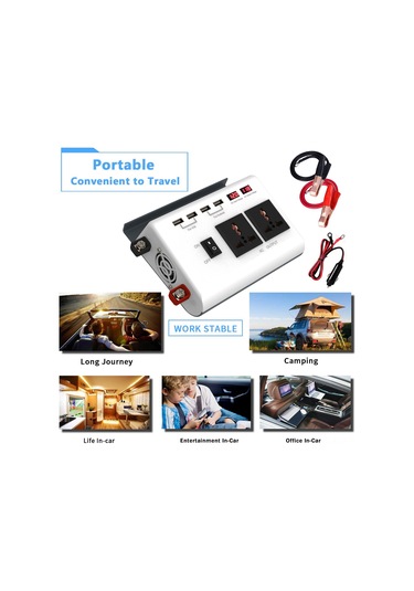 Xindoker 12v'den 220v'ye Dönüştürücü, 300w Geliştirilmiş Sinüs Dalga, Dijital Led Ekranlı Araç İçin Inverter