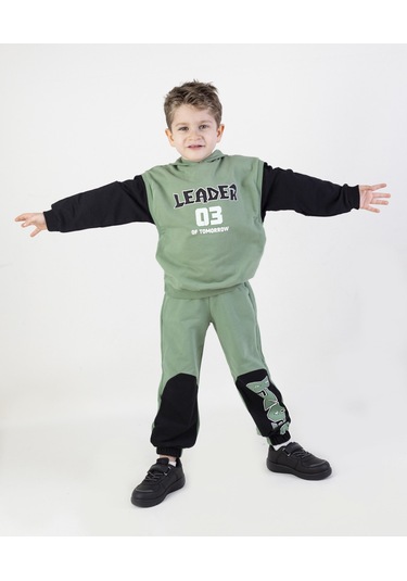 Erkek Çocuk Leader Baskılı Örme Basic Eşofman Takımı 001