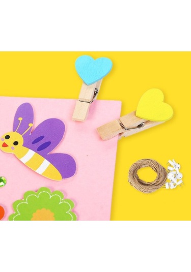 50 Adet/grup Mini Ahşap Klipler Aşk Bahar Renkli Ahşap Klipler Dty Clothespin Craft Dekor Aperatif Klip Po Klipler Mandal