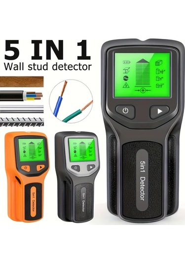 Honeybeeshop Hw430 Siyah 5 İn 1 Profesyonel Çivi Bulucu Duvar Tarayıcı El Tipi Dijital Dedektör Canlı Teller Kablo Pvc Metal Su Borusu