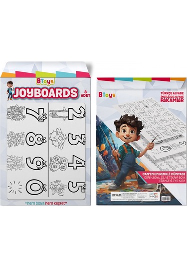 Btoys Joyboards Türkçe Alfabe, İngilizce Alfabe, Rakamlar 3 Adet