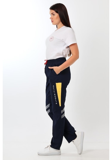 112 Unisex Likralı Yazlık Pantolon - Lacivert-7394-lacivert