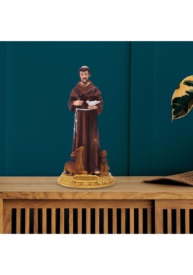 Dolıty Assisi Aziz Francis Heykeli St Süs Kapalı Dekorasyon 21.8cm