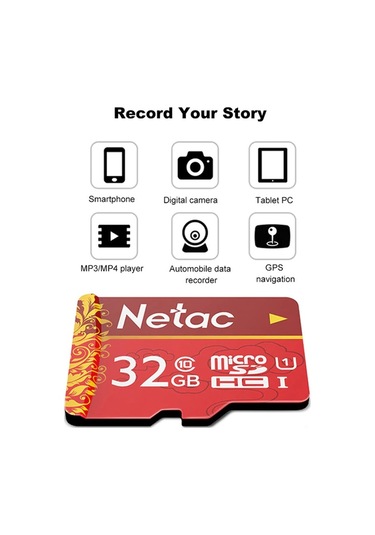 Gajeena Netac 32gb Tf Hafıza Kartı U1 C10 80mb/s Okuma Hızı Araç Kaydedici, Telefon, Kameralar İçin Sıcak Stabil Depolama