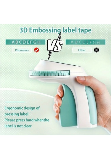 Willowhaven Phomemo Vintage Pembe 6 Şeritli Manuel Etiket Yapma Makinesi