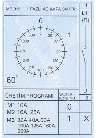 Pako Şalter 1 X 16 Amper Aç Kapa