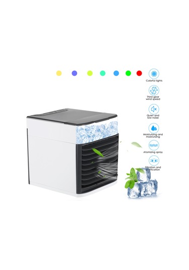 Springsun Mini Usb Taşınabilir Klima Fan: 3 Hızlı Sessiz Buharlaşmalı Nemlendirici & Hava Temizleyici