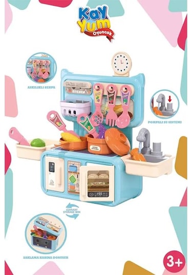 Kayyum Oyuncak Mini Mutfak Seti Mavi 2561