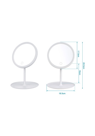 Vkemall Şarj Edilebilir Yuvarlak Makyaj Aynası L-ed Işık Ekran Anahtarı Çıkarılabilir Ta