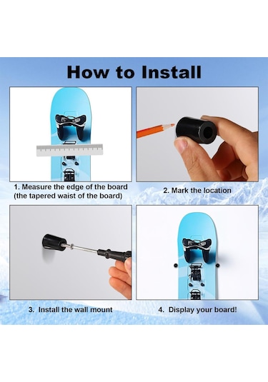 Homyl 8 Parça Dikey Kayak Askısı Snowboard Düzenleyici Siyah