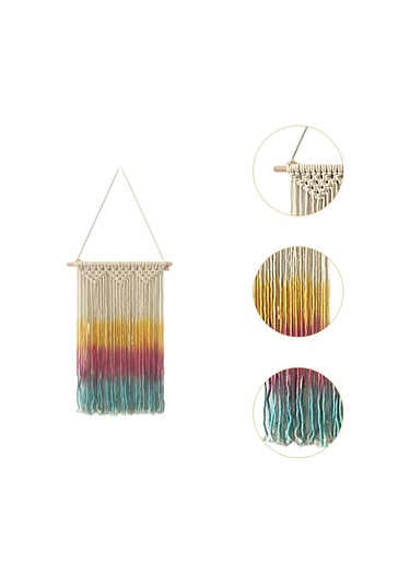 Homyl Makrome Duvar Askısı Renkli Yılbaşı Vurguları Bohem