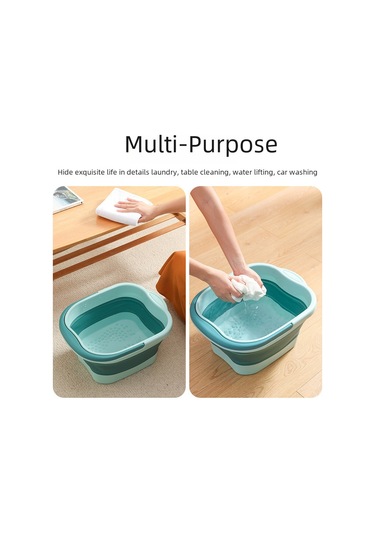 Mufunye Ev Kullanıma Uygun Taşınabilir Katlanabilir Derin Topuk Masajlı Plastik Ayak Havuzu Gri-beyaz, 13l Diğer