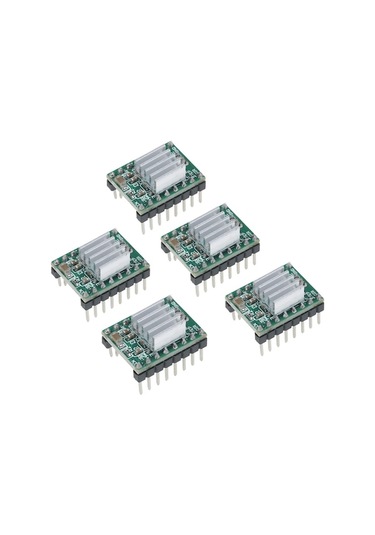 5 Adet Yeşil A4988 Adım Motor Sürücü Modülü, 2a Akım, Soğutucu İle 3d Yazıcı Parçası