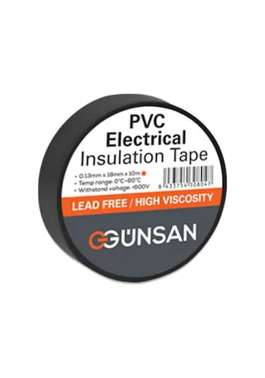 Günsan Izole Bant Siyah 5 Adet Elektrik Bandı Siyah
