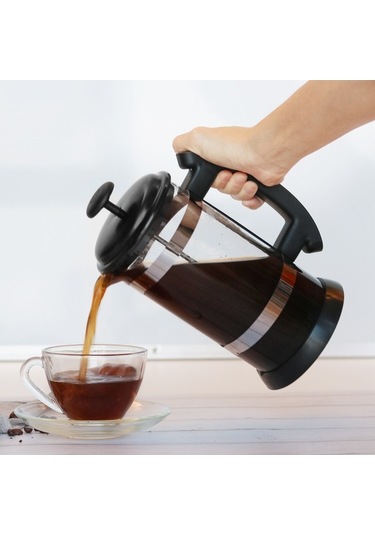 Dancemonkey Paslanmaz Çelik Fransız Presi - 1000ml Cam Demlik Kolay Kahve/çay Diğer