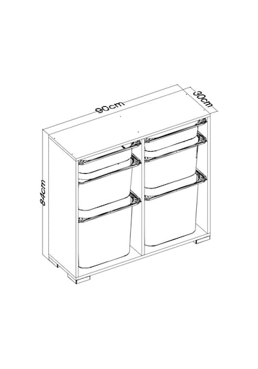 Carla 9 Sepetli Çok Amaçlı Oyuncak Dolabı Tropik Ceviz Tropik Ceviz