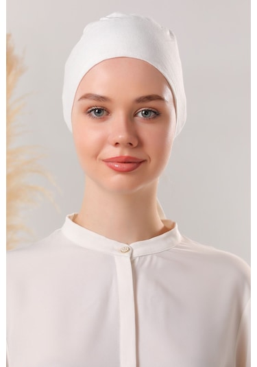 Melodi Scarf Dikişli Bone Ekru Ekru
