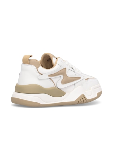 Lufian 121230051 Maya 25k Kadın Hakiki Deri Klasik Sneaker Bej Bej