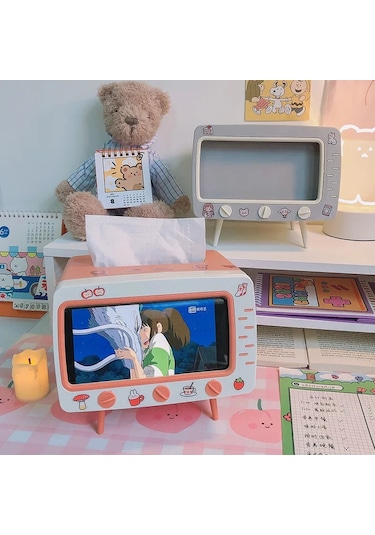 Hiçbir Çıkartma Yeşil-sevimli Plastik Doku Kutusu Ev Çok Fonksiyonlu Kawaii Masaüstü Kutusu Kasa Basit Yaratıcı Peçetelik 46917506