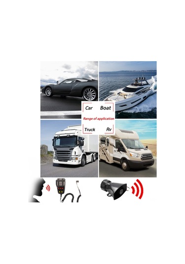Hangfox 12v 80w Otomobil Sireni Hoparlörü - 7 Farklı Alarm Sesleri Ve Konuşma Fonksiyonu, 200db Yüksek Ses Seviyesi