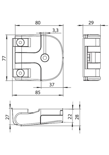 Atlastek Metal Hava Santral, Kompresör Ve Jeneratör Kabin Pael Fonksiyonel Menteşe-kilit - Kilitlenen 4 Adet 4 ADET