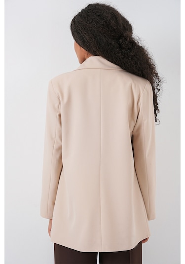 Bigdart Kadın Kruvaze Yaka Blazer Ceket 0722 - Krem