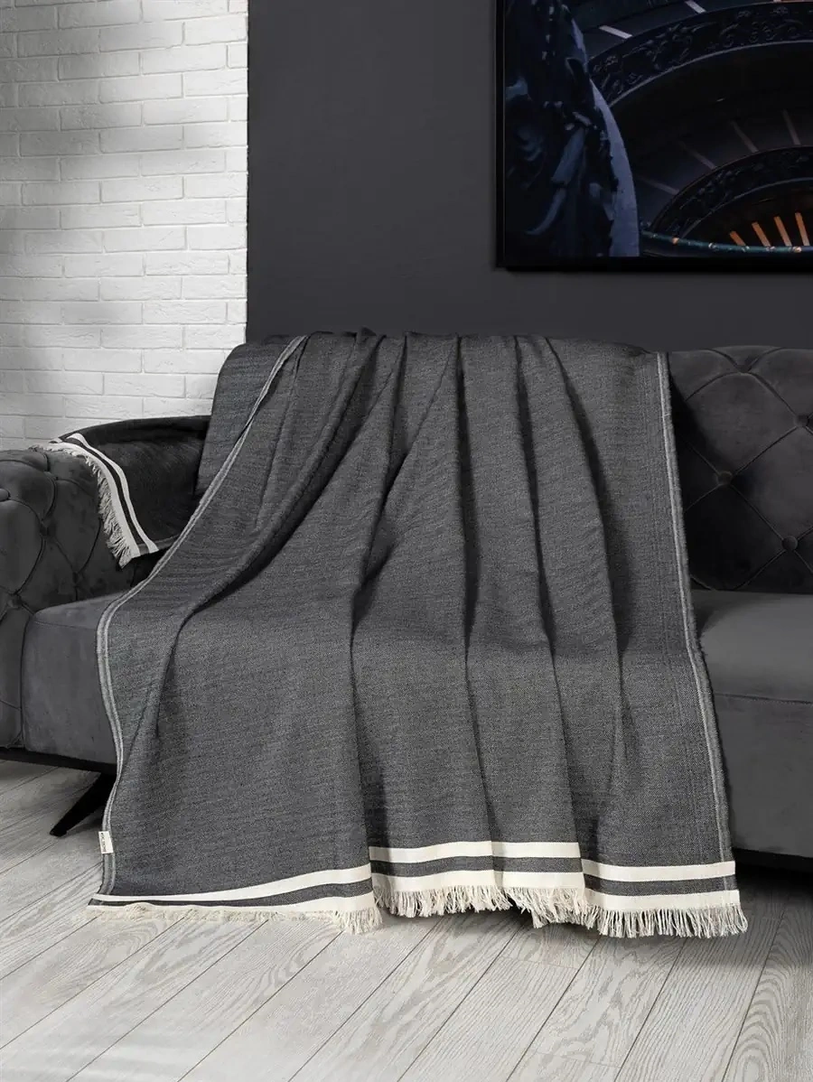 Alinda Pamuklu Maxi Boy Kolları Kapatan Kaymaz Terletmez Koltuk Örtüsü 170x300 - Antrasit Antrasit