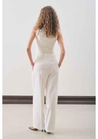 Classıc Pileli Pantolon Ekru Ekru
