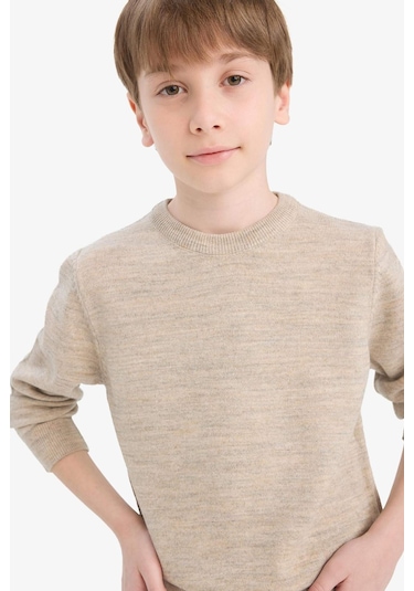 Defacto Erkek Çocuk Bisiklet Yaka Triko Kazak A4992a825wnbg50 Bej