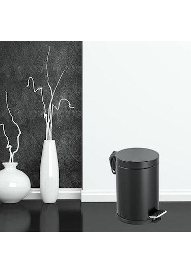 Foreca Pedallı Çöp Kovası Siyah 16 L Siyah