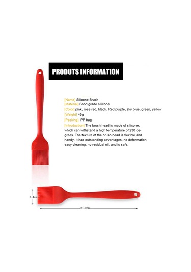 Padalink Yemek Dereceli Silikon Yağlı Fırça - Isıya Dayanıklı, Multifonksiyonel Mutfak Aleti Grill, Pastry, Pişirme Çok Renkli