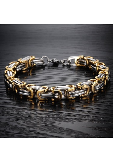 Gümüş Hnsp 8mm Paslanmaz Çelik El Zinciri Erkekler Için Bilezik Motosiklet Bisikletleri Kaya Erkek Takı 18cm