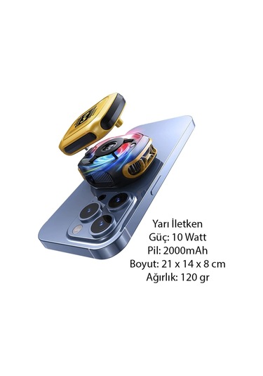 Bataryalı Yüksek Soğutma Telefon Soğutucu Fan Oyun Gaming Youtuber Yayıncılar Memo