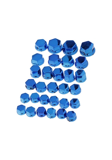 Suntek Motosiklet Vida Somun Civata Kapatma Başlığı Dekorasyon Yamaha Mavi 30 Parça