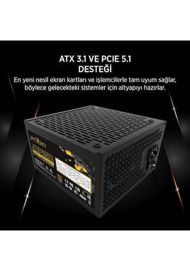 James Donkey Jdp850 Apfc 12cm 850w Bronze 80+ Atx 3.1 Pcı-e 5.1 Power Supply