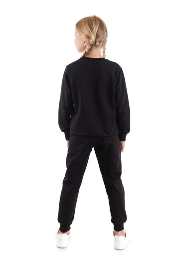 Ahengim Kız Çocuk Back To School Pamuklu Trend Eşofman Takımı Ak2529 Siyah
