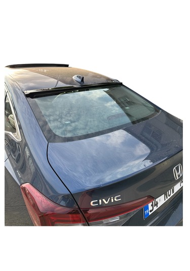 Honda Civic 2022+ Fe1 Cam Üstü Spoiler Düz Model Pianoblack İthal Abs Plastik