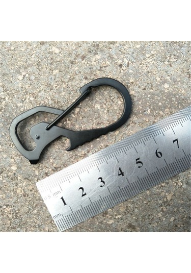 Monyee Titanyum Açıcı Kanca - Hafif Ve Dayanıklı, Şişe Açıcı Özelliği, Kemer/bant Çevrelerine Kolay Bağlanır, Siyah Siyah