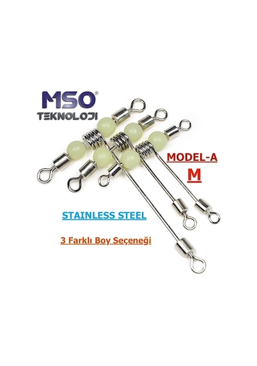 MSO Olta Balıkçılık Paslanmaz Çelik Fosforlu T Fırdöndü (Mod-A)