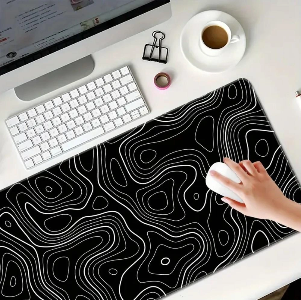 90x40 Cm Soyut Tasarım Temalı Kaydırmaz Taban Speed Yüzey Oyuncu Mouse Pad Gaming