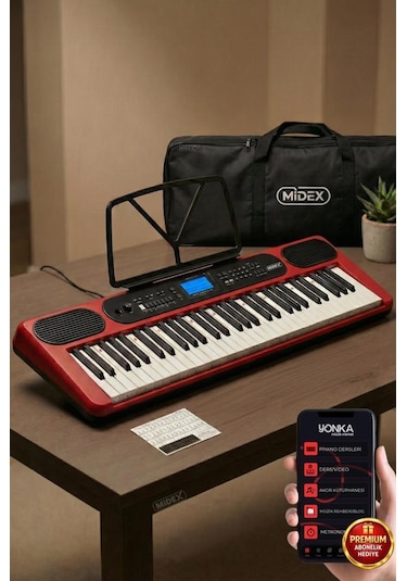 Midex Ps-5200rd Pro Org 61 Led Işıklı Tuş Hassasiyetli Bluetooth Midi