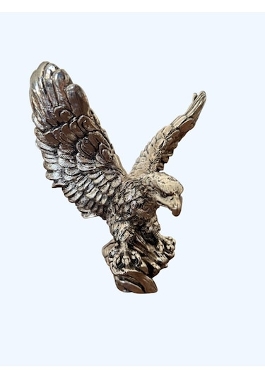 Kartal Heykel Biblo 20 Cm Gümüş Renk