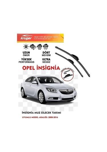 Opel Insignia Muz Muz Silecek Takımı 1.6 2.0 Motor Araca Özel Aparat 2008-2016