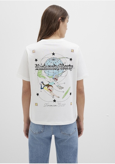 Mavi - Rick And Morty Baskılı Ekru Tişört 1613675-70057 Ekru