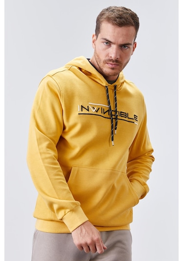 Tommy Life Hardal Kanguru Cep Standart Kalıp Kapüşonlu Erkek Sweatshirt - 87883 HARDAL