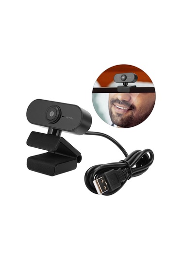 Yuntech01 Siyah Usb 2.0 Usb Web Kamerası 1080p Hd Cmos Sensörlü Mikrofonlu, 360 Derece Döner, Masaüstü/monitor Uyumlu, Plug&play, Ders/video Konferans İçin