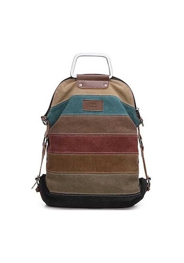 Maoyaya Kontrast Renkli Tek Omuz Askılı Kadın Büyük Kapasiteli Kanvas Sırt Çantası -gri Gri