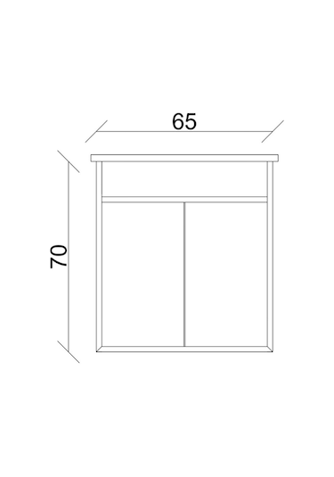 Aras Lavabolu Asma Alt Dolap Antrasit/Atlantik Çam 65X44X58 Cm Antrasit - Atlantik Çam